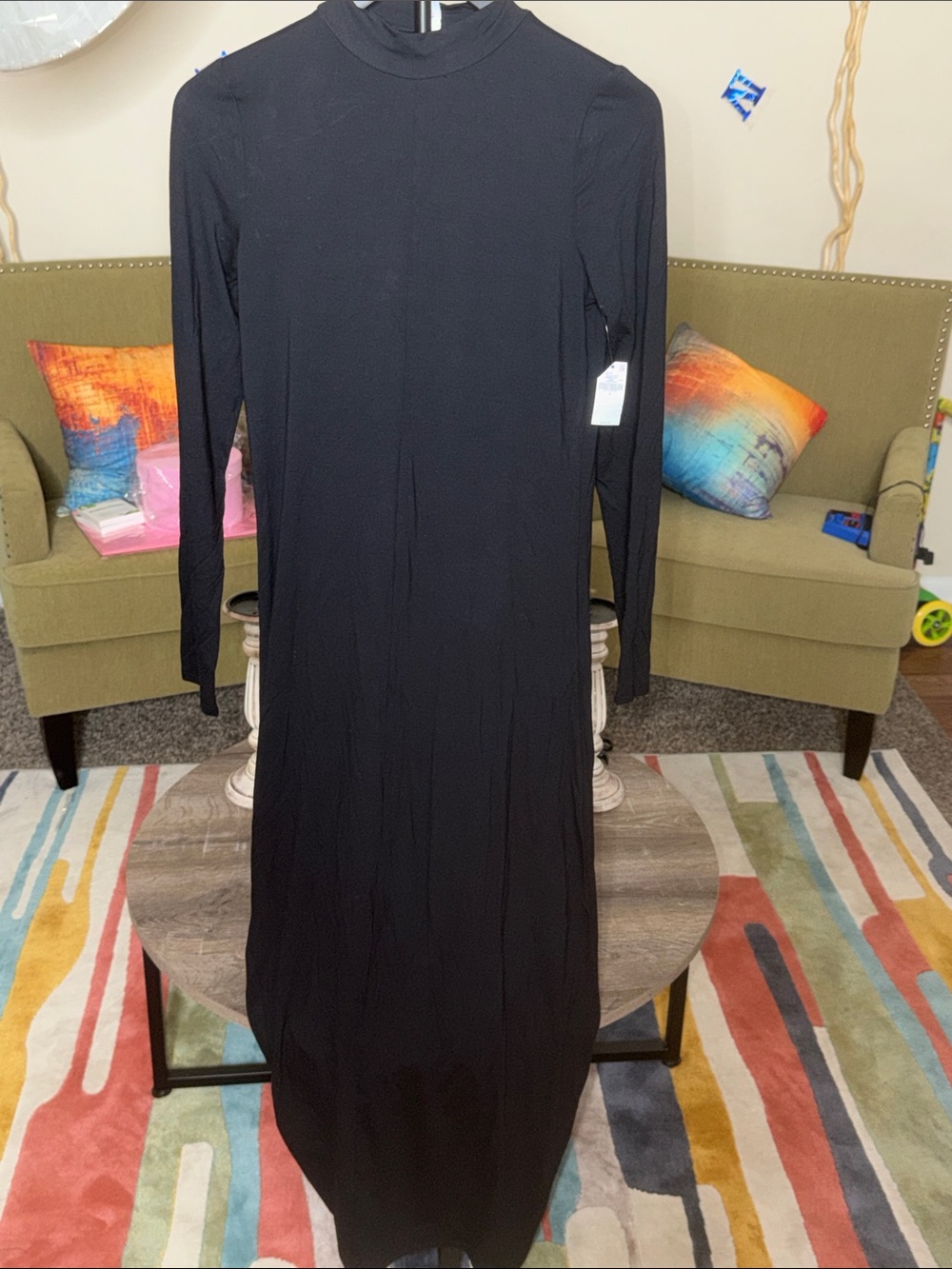 Old Navy Black Long Sleeve Maxi Dress